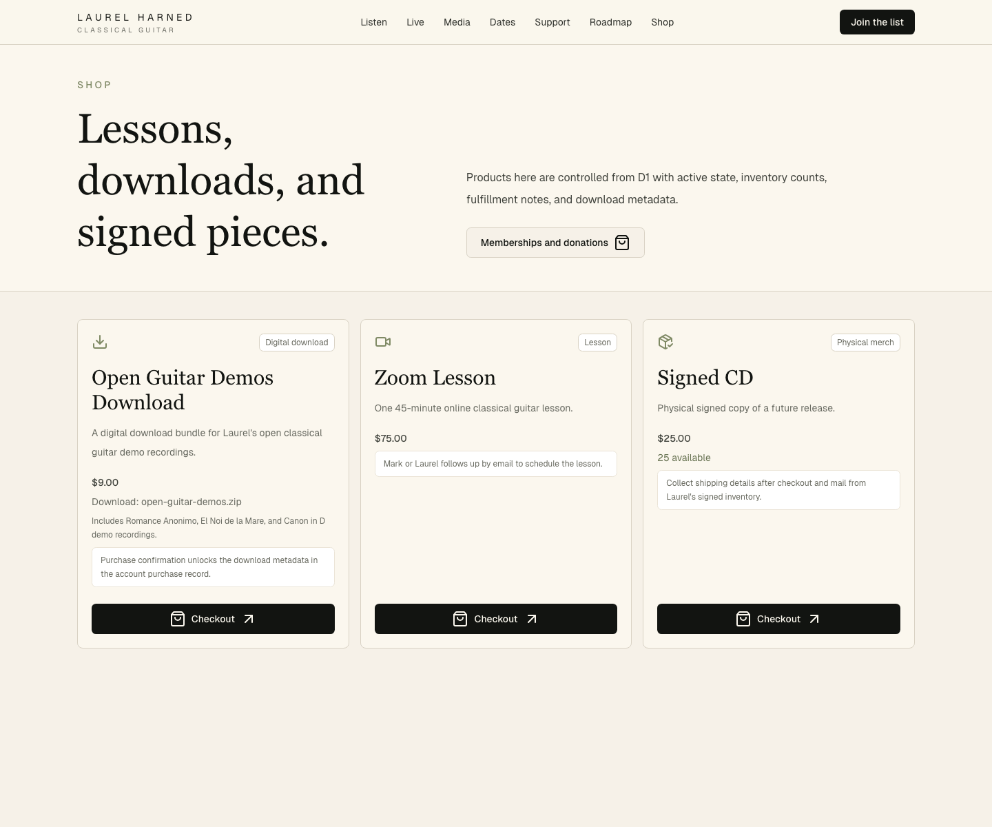 Fanful shop and commerce controls