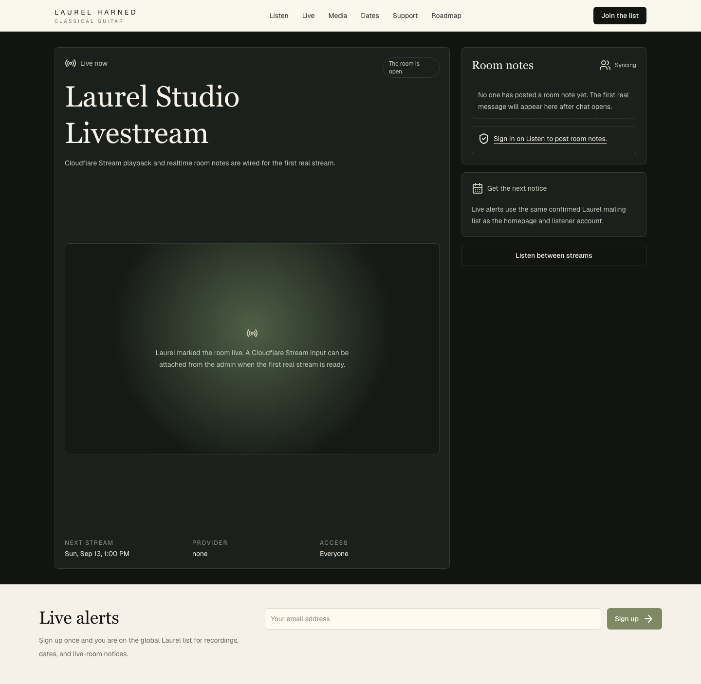 Fanful live room with streaming and chat controls
